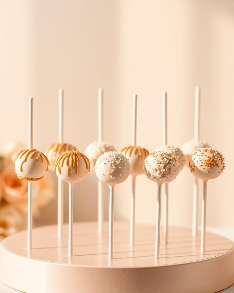 Themed custom cake pops displayed for an upscale celebration