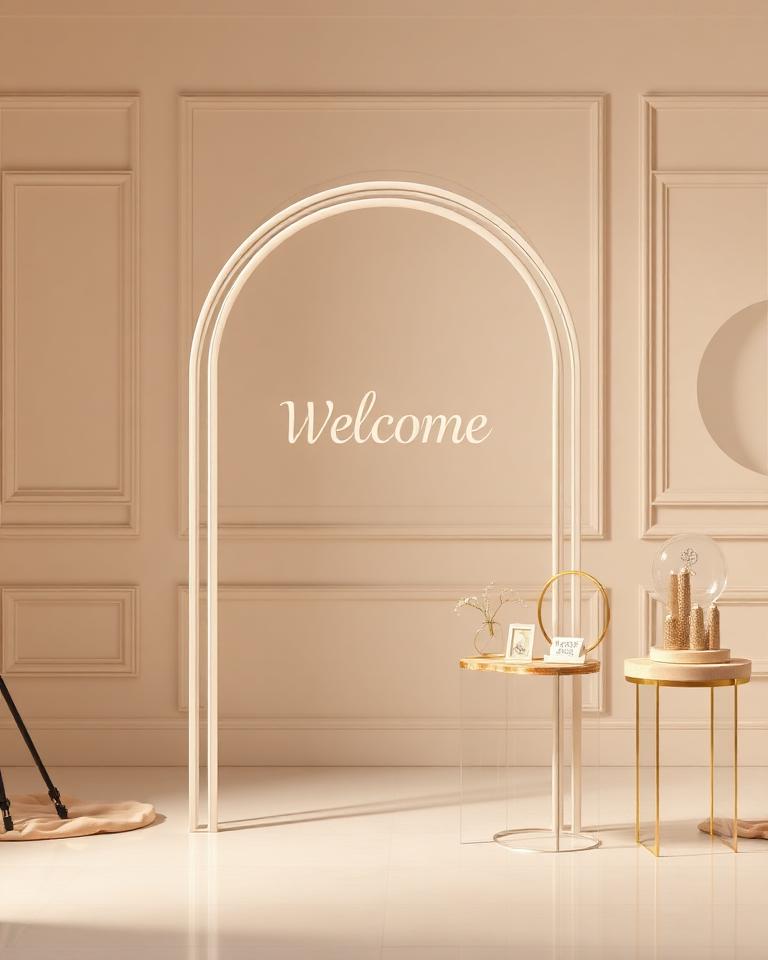 Professionally made custom event arch, signage and display props